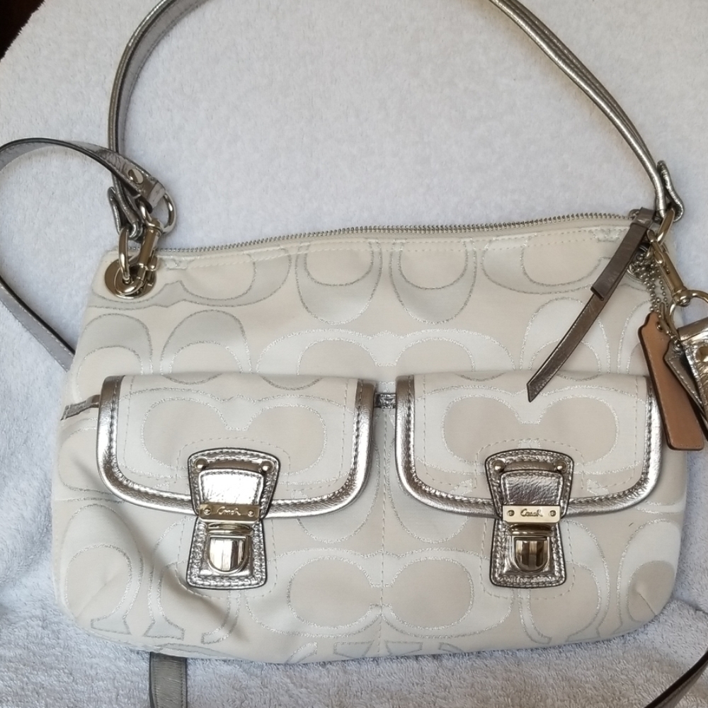 Coach multi strap off white bag